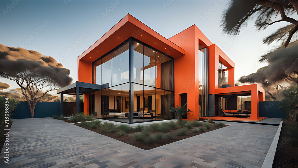 Moderne orange Villa