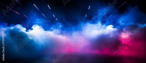Vibrant Spectacle of Colorful Stage Smoke Illuminated by Dynamic Lights, Capturing the Energy of a Live Performance