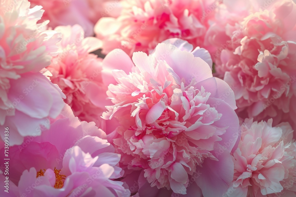 A close-up view of a bunch of pink flowers. Perfect for adding a touch of color and beauty to any project A close-up view of a bunch of pink flowers. Perfect for adding a touch of color and beauty to any project