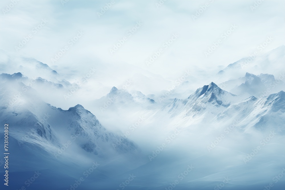 Snowy winter mountain landscape