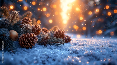 Winter background snow blurred bokeh happy new year  Wallpapers Banner 
