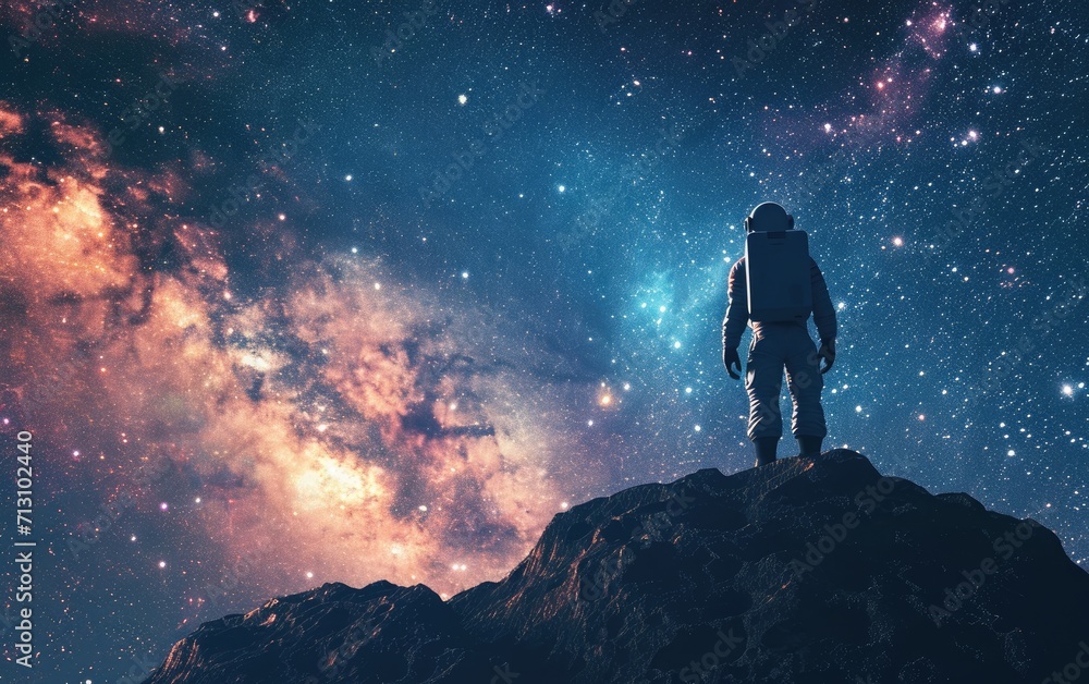 Astronaut Stargazing: An astronaut gazing at the cosmos, conveying the awe and wonder of space exploration