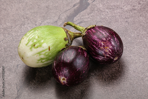 Heap of raw asian baby eggplant