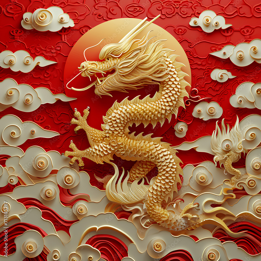 chinese new year golden dragon, lunar of the year chinese new year golden dragon, lunar of the year