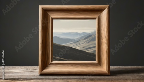 a wooden picture frame isolated on a transparent background  ensuring realistic wood textures and shadows for a versatile and elegant element in various design projects. 