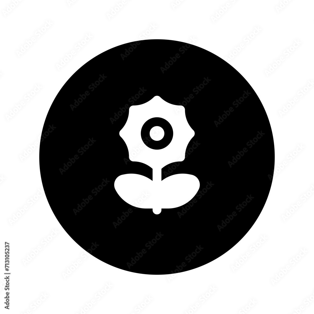 sunflower glyph circular icon sunflower glyph circular icon
