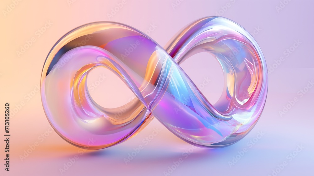 infinite symbol Shape With iridescent fluid infinite symbol Shape With iridescent fluid