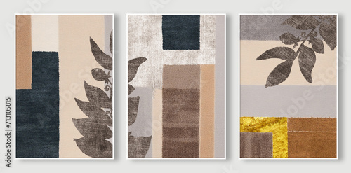 AI generated illustration of a beautiful triptych in pastel colors