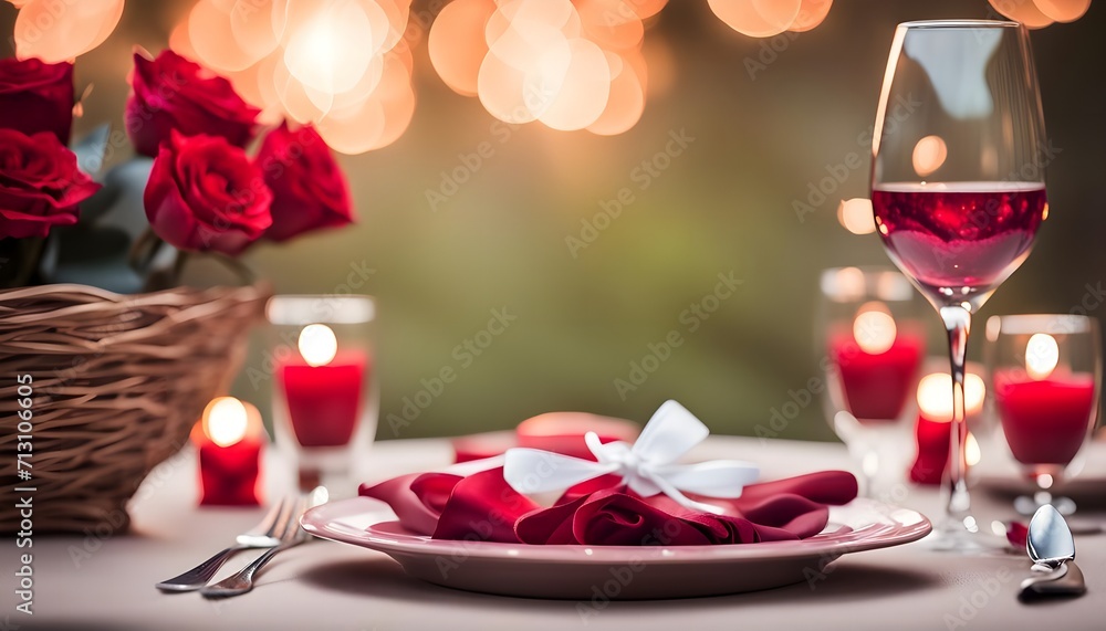 Romantic dinner table setting valentine Romantic dinner table setting valentine