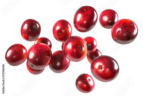 A vibrant image capturing a close-up of ripe, red berries isolated on a white background – a delicious and healthy mix of cherries, cranberries, currants, and other fresh fruits