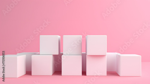 Abstract background with white 3d cube box. © Black
