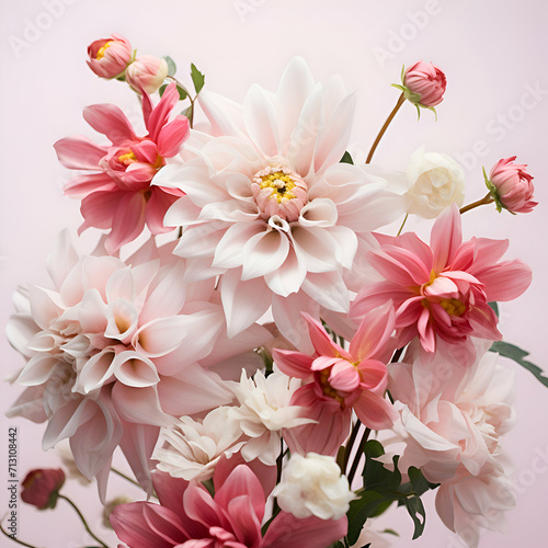 Bouquet of pink and white sakura blossoms in spring
