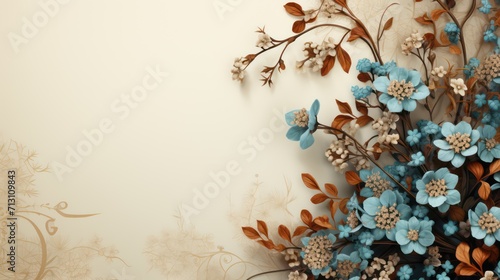 Banner with autumn leaves and berries background and wallpaper
