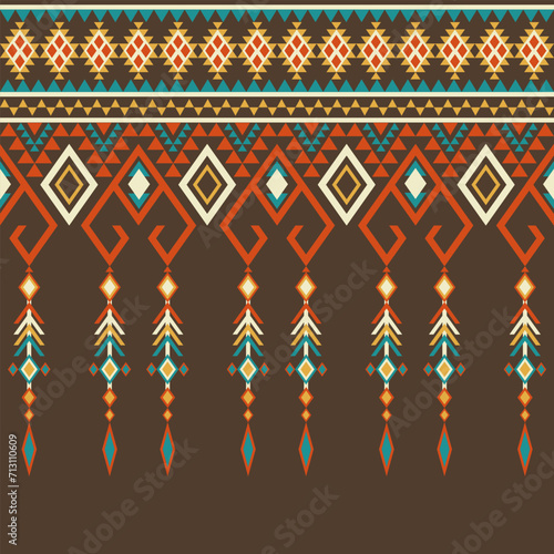 Carpet ethnic tribal pattern art. Ethnic ikat seamless pattern. American, Mexican style.Vector Design for background