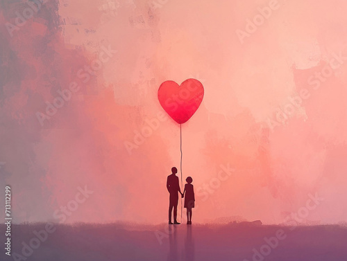 Minimalist Love Illustration for Valentine s Day with Simple Elegant Elements