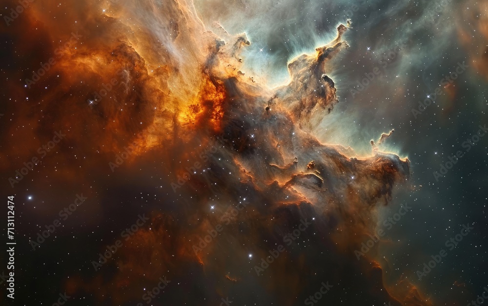 Nebular Symphony: An image illustrating a nebular symphony, highlighting the ethereal beauty of gas clouds and star-forming regions