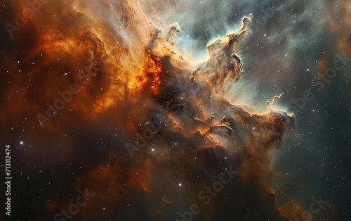 Nebular Symphony: An image illustrating a nebular symphony, highlighting the ethereal beauty of gas clouds and star-forming regions © AZ Studio