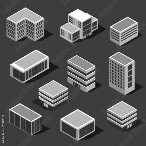 A Vibrant Collection of Isometric Buildings
