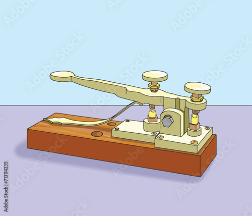 Telegraph machine. Historical communication tool.