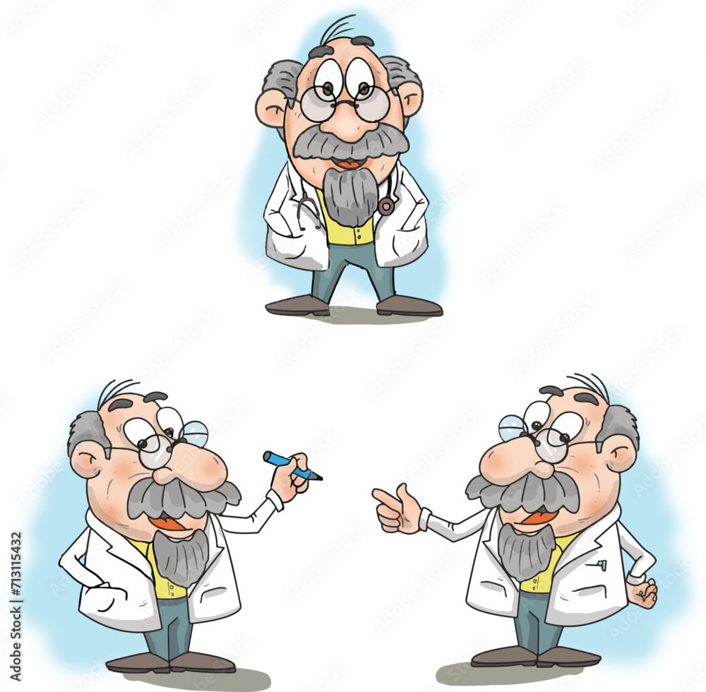 Professor, doctor, and scientist. An old wise drawing.
Professor, doctor, and scientist. An old wise drawing.