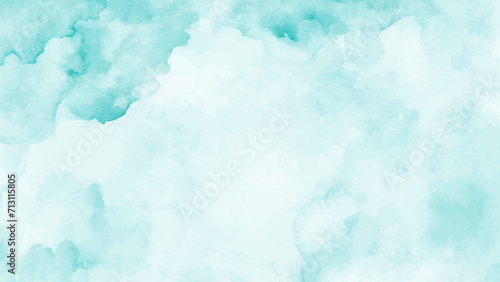 Mint abstract watercolor texture background. Green watercolour brush splash pattern. Pastel color background in paper art style. Vector turquoise illustration design