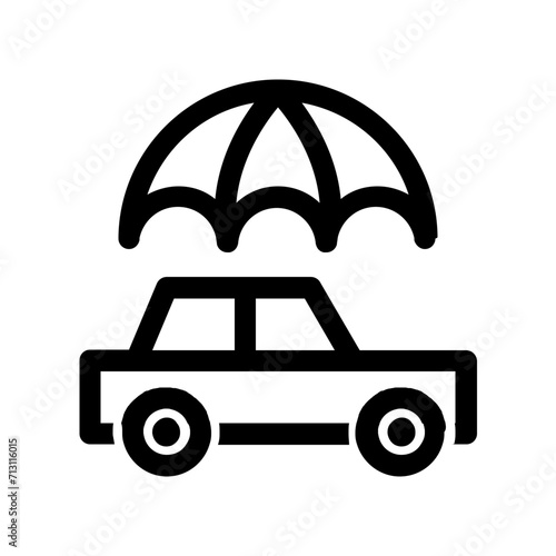 Car Insurance Icon with Outline Style. Vector Illustration