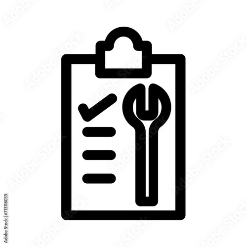 Maintenance Cheklist Icon with Outline Style. SVG Vector