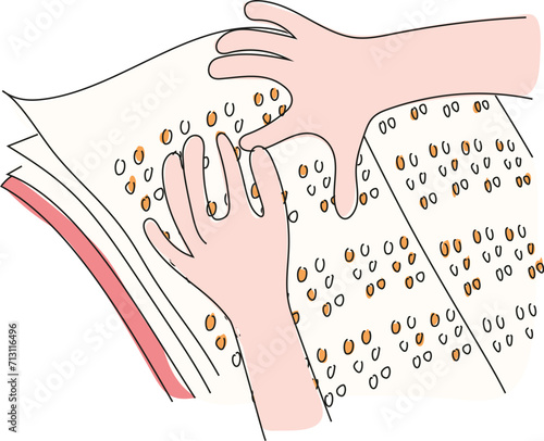 A book written in braille alphabet for the visually impaired.