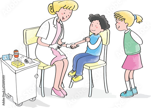 Students who have been vaccinated in their classrooms.
