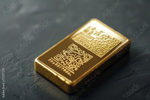 gold bar is rectangular and has qr code 