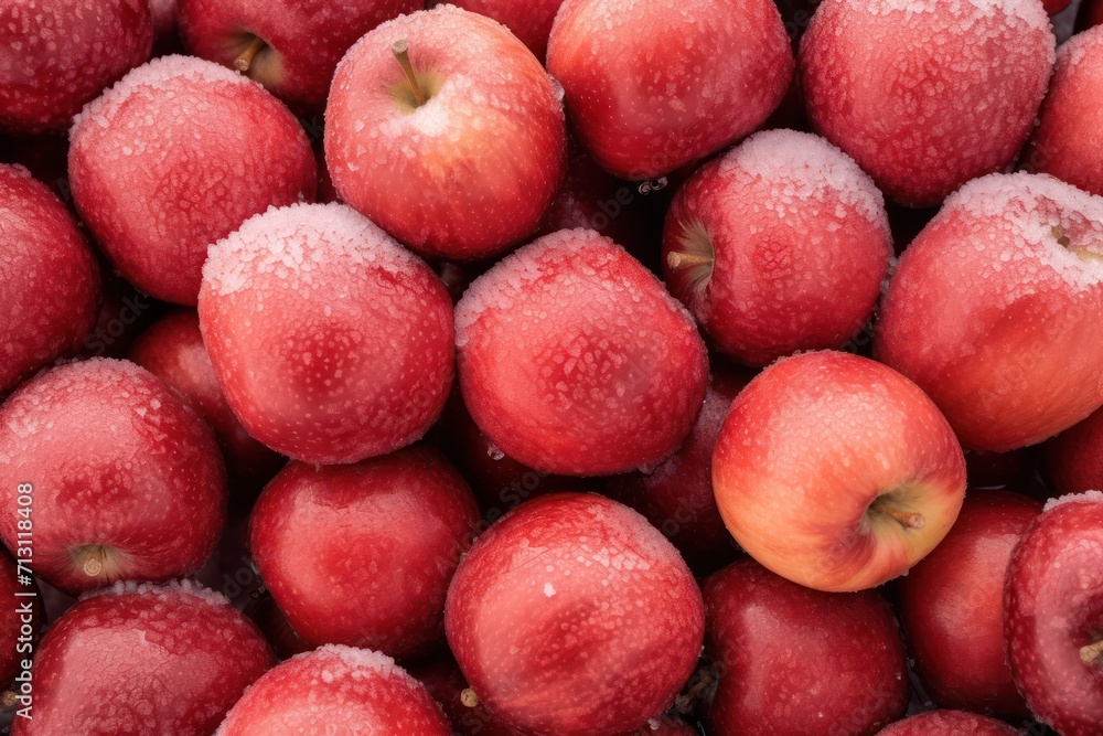 red granny apples in the snow. Winter fruit season background. red granny apples in the snow. Winter fruit season background.