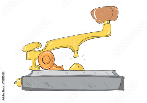 Telegraph machine. Historical communication tool.