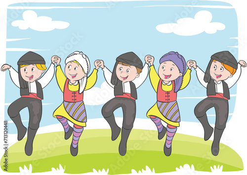 Children playing horon from Turkish culture.