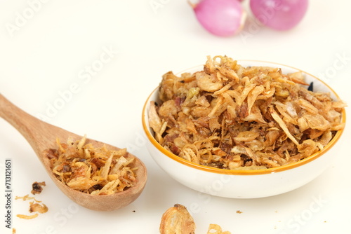 Bawang Goreng or Indonesian Crispy Deep Fried Shallots or Onion Flakes