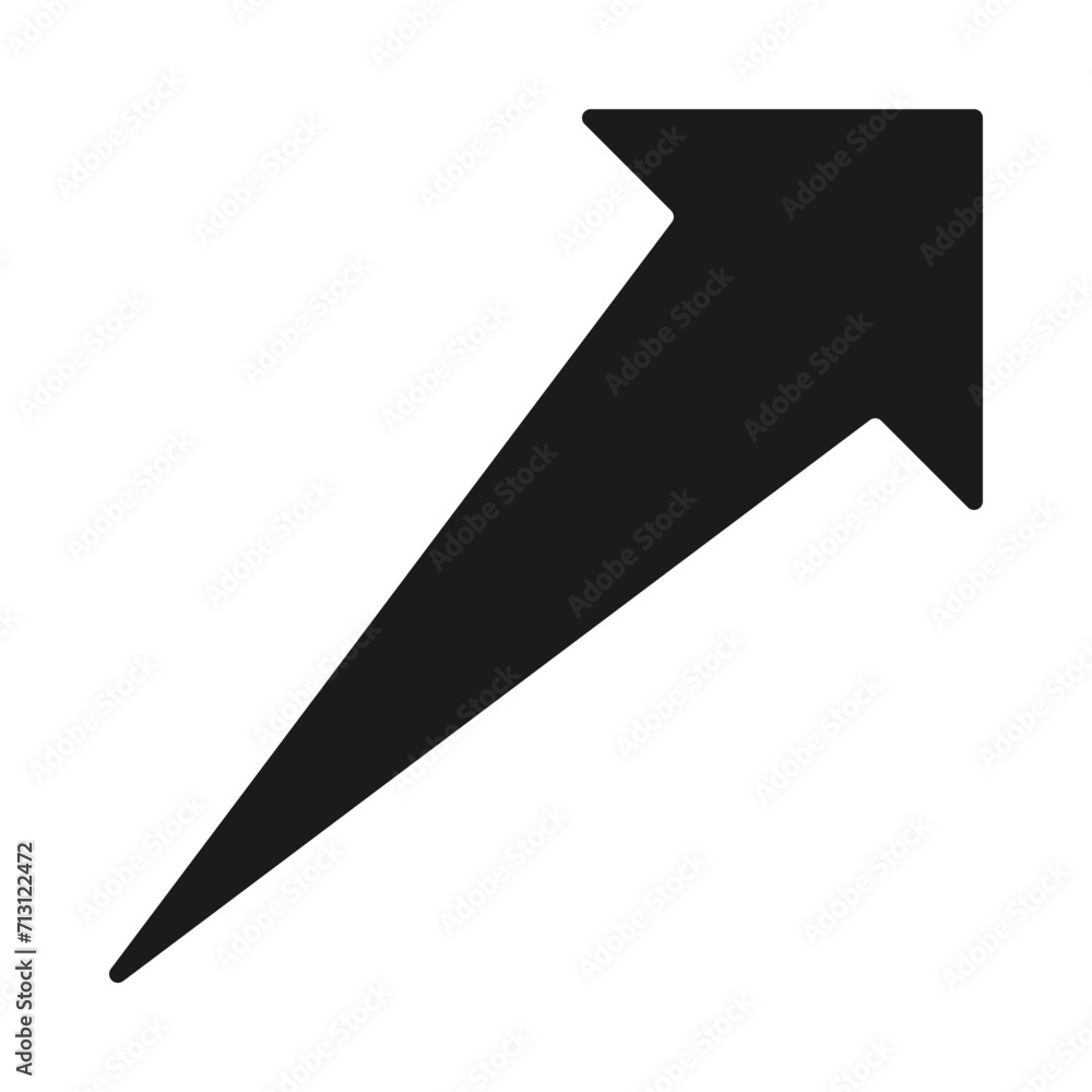 Rounded Diagonal Burst Arrow Silhouette Icon Rounded Diagonal Burst Arrow Silhouette Icon