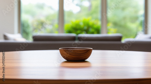 Wooden kitchen home table bokeh background, empty wood desk tabletop food counter surface product display mockup with blurry cafe abstract backdrop advertising presentation. Mock up, copy space.