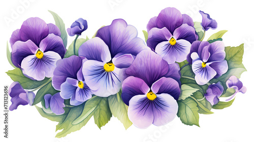 Beautiful watercolor Pansy