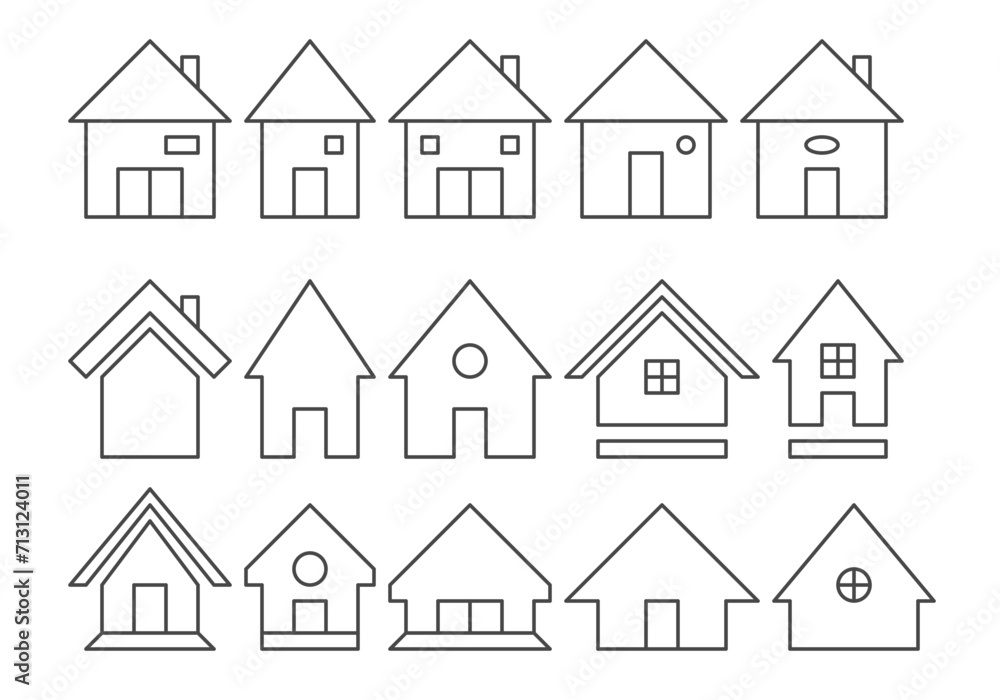 House icon set, home page icon button House icon set, home page icon button