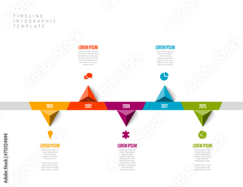 Simple light infographic template with triangle arrows