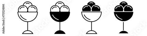 Ice cream vector icon set. Waffle cone illustration sign collection. Ice lolly symbol. Frozen juice logo.
