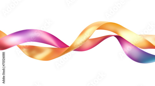 gradient ribbon with dynamic form isolated on transparent background