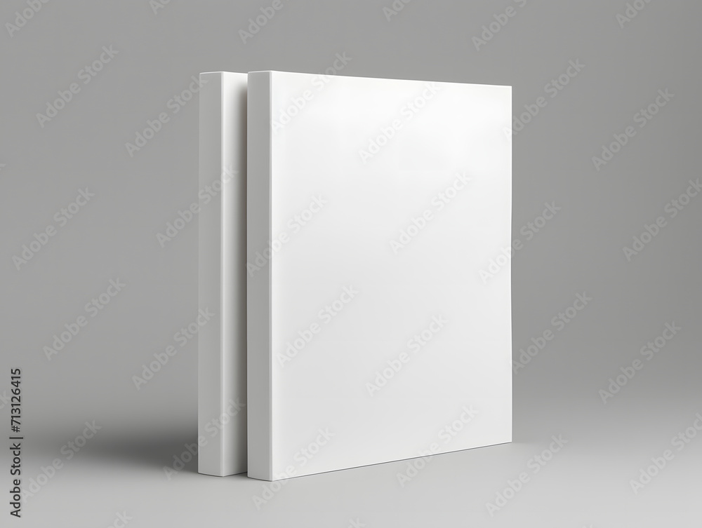 3D empty white books mockup
