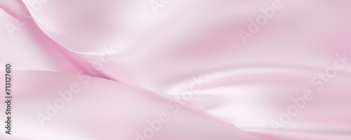 Wedding pink fabric silk luxury smooth waving cloth soft background. Abstract wavy satin pastel color for elegant design wallpaper.