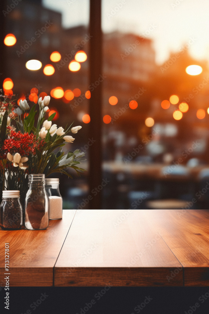 Wooden home table bokeh background, empty wood desk cafe tabletop surface product display mockup with blurry living room or city abstract backdrop advertising presentation. Mock up, copy space. Wooden home table bokeh background, empty wood desk cafe tabletop surface product display mockup with blurry living room or city abstract backdrop advertising presentation. Mock up, copy space.