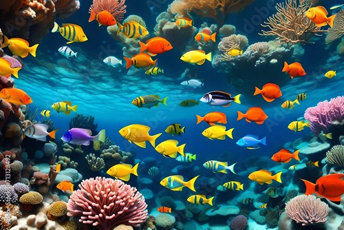 coral reef and fishes Generated with AI.