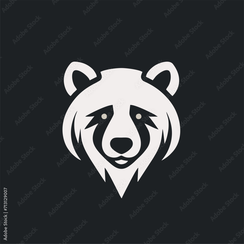 Bear head illustration, logo. Vector drawing of bear on white background Bear head illustration, logo. Vector drawing of bear on white background