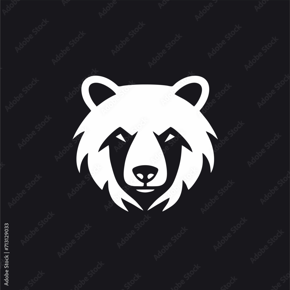 Bear head illustration, logo. Vector drawing of bear on white background Bear head illustration, logo. Vector drawing of bear on white background