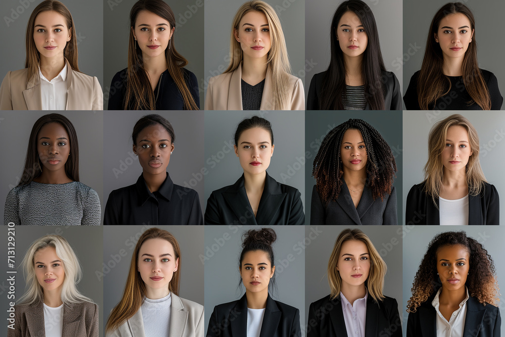 Group of profile picture of multiracial various nationality woman. Diversity concept Group of profile picture of multiracial various nationality woman. Diversity concept