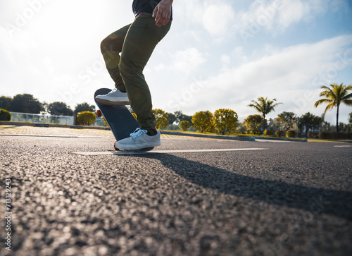 Skateboarder skateboarding outdoors in city © lzf