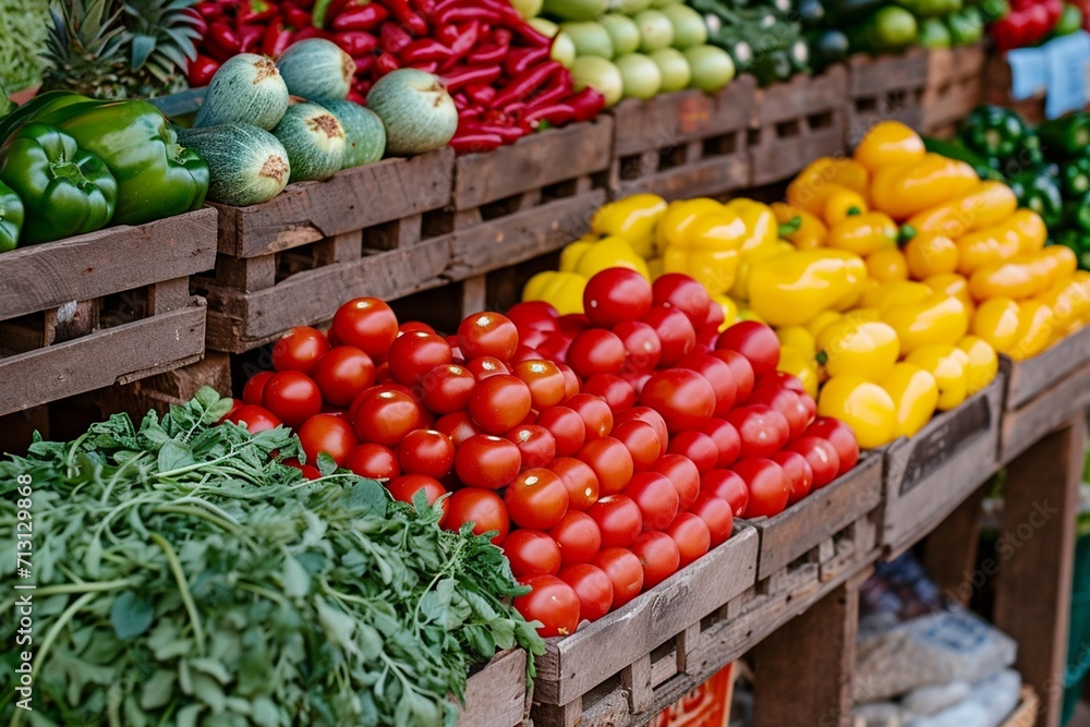 vegetables in a market vegetables in a market